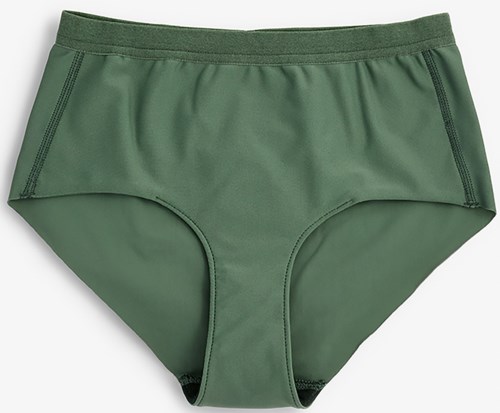 Grön herrunderkläder med enkel design, elastisk midjeband och några sömmar.