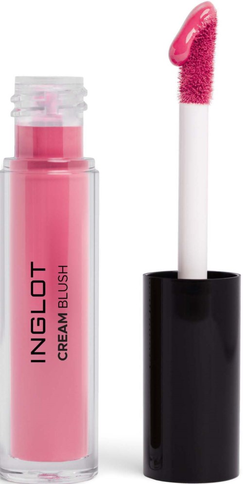 Een roze vloeibare lipgloss in een doorzichtige tube met zwarte dop, de applicator is eruit en toont roze glans.