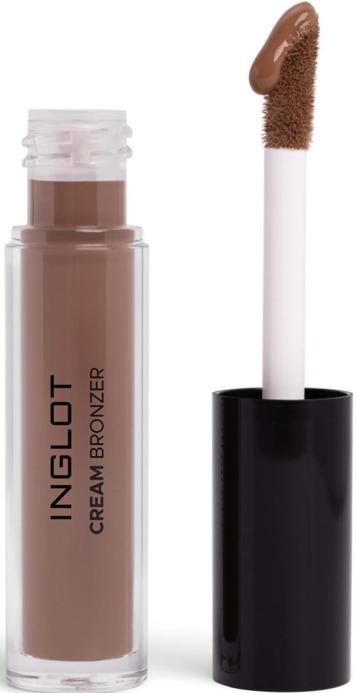 Ein Tubenkoffer mit Creme-Bronzer und Applikator daneben.