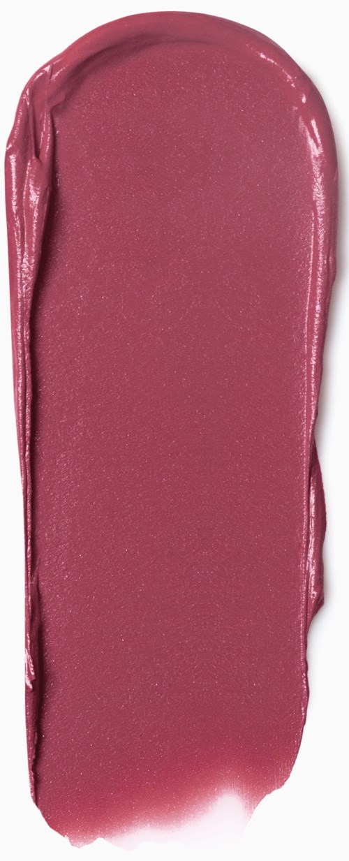 Ein glänzender, rosa Lippenstift mit abgerundetem Oberteil und glatter, reflektierender Oberfläche.