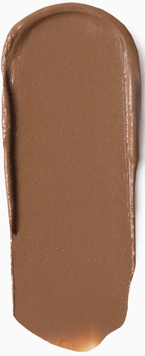 Een langwerpig, ovaalvormig, bruin object met een glad, glanzend oppervlak. Het lijkt op een chocolade- of karamellatraktatie.