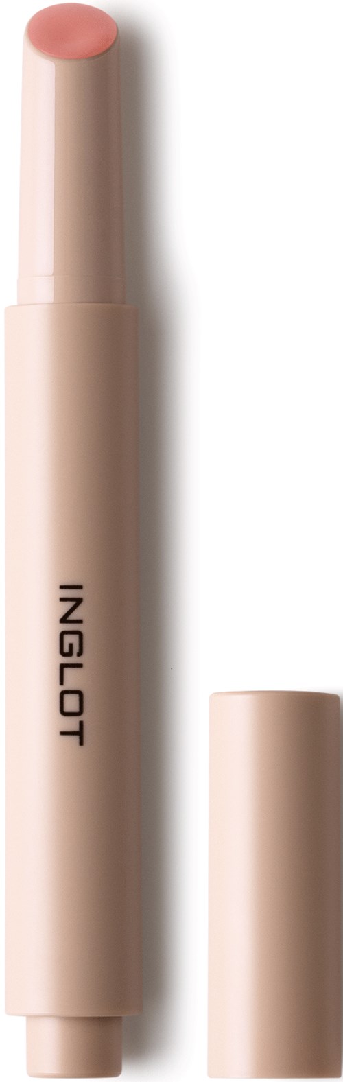Peach-colored cream blush stick with a beige cap and the word INGLot on the body.