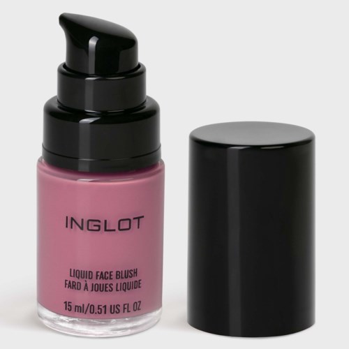 Pinkki Inglot kasvopuna,pumppu ja musta korkki, suunniteltu meikkiin.