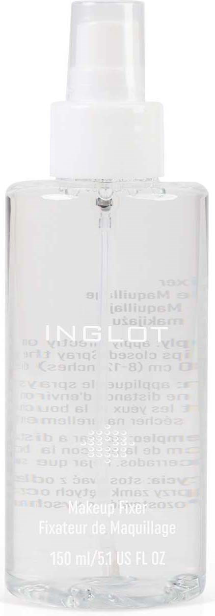 A small clear spray bottle with a white cap and nozzle, containing a transparent liquid.