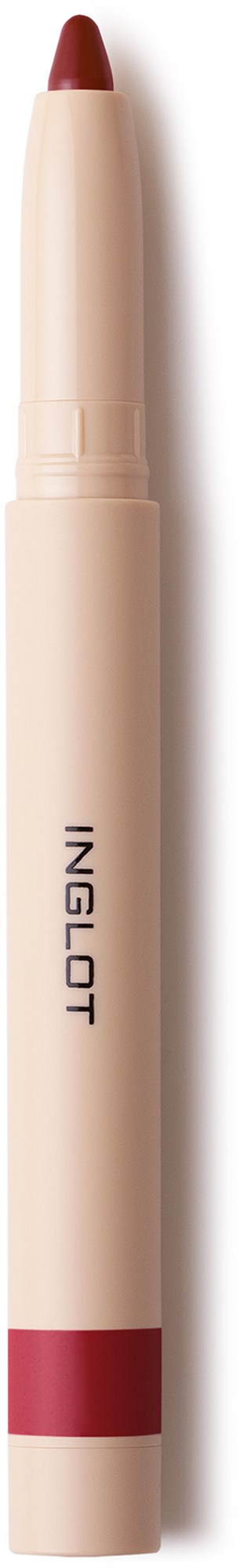 Ein beiger Highlighter mit roter Spitze und dem Wort INGLOT, steht senkrecht.