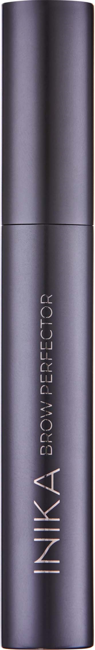 A dark cylindrical container with the words "INIKA GROWPERFECTOR" on it, standing against a black background.