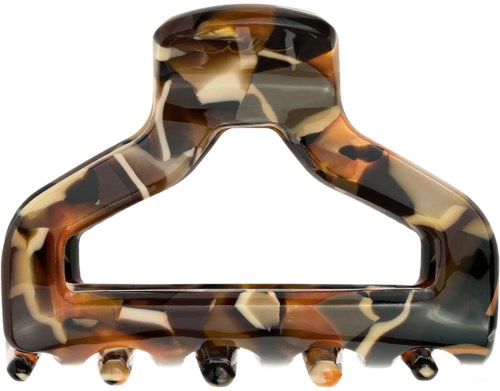 Tortoiseshell hair claw with five teeth and a large handle.