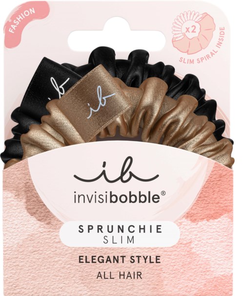 Set of black, bronze, and gold hair scrunchies with 