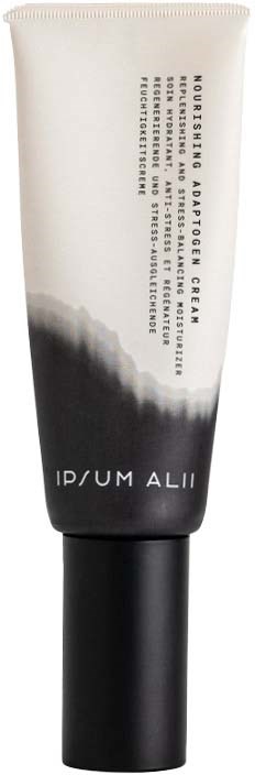 En tub med hudvårdscreme med svarta, vita och grå färger, märkt med varumärket Ipum Ali och produktdetaljer.