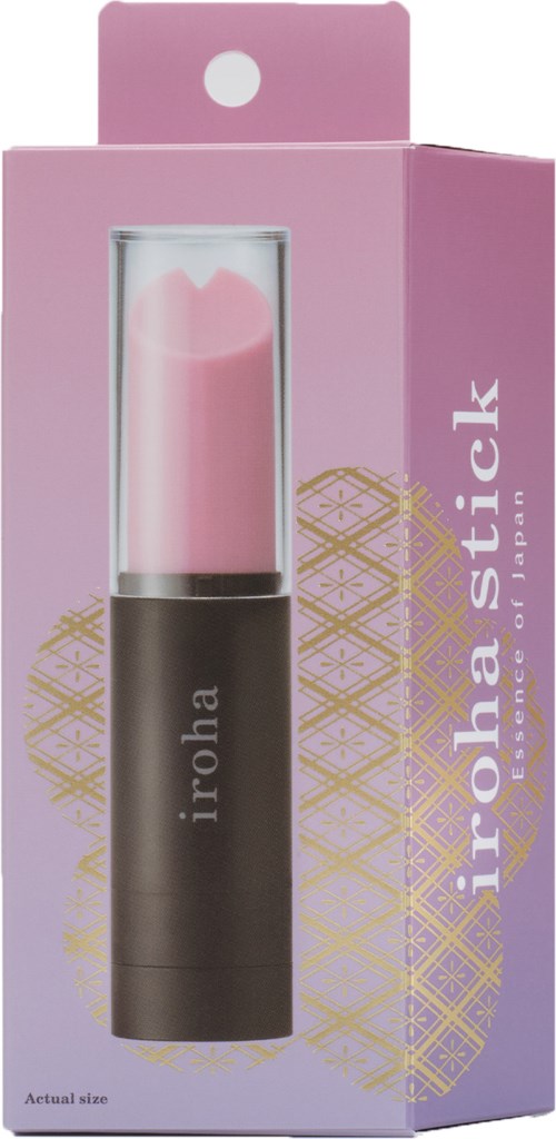 Pink candle inside a black holder in a pink and purple box label. The box has gold patterns and brand name.".
