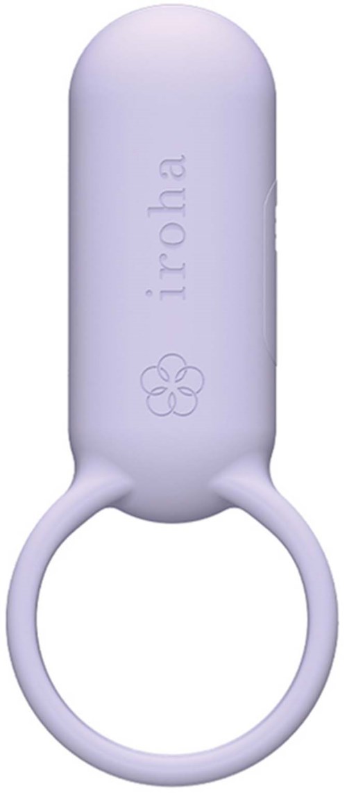 Ein kleines weißes Gerät mit einem Ringgriff und einem Blumenlogo, mit dem Wort 'iroha'.