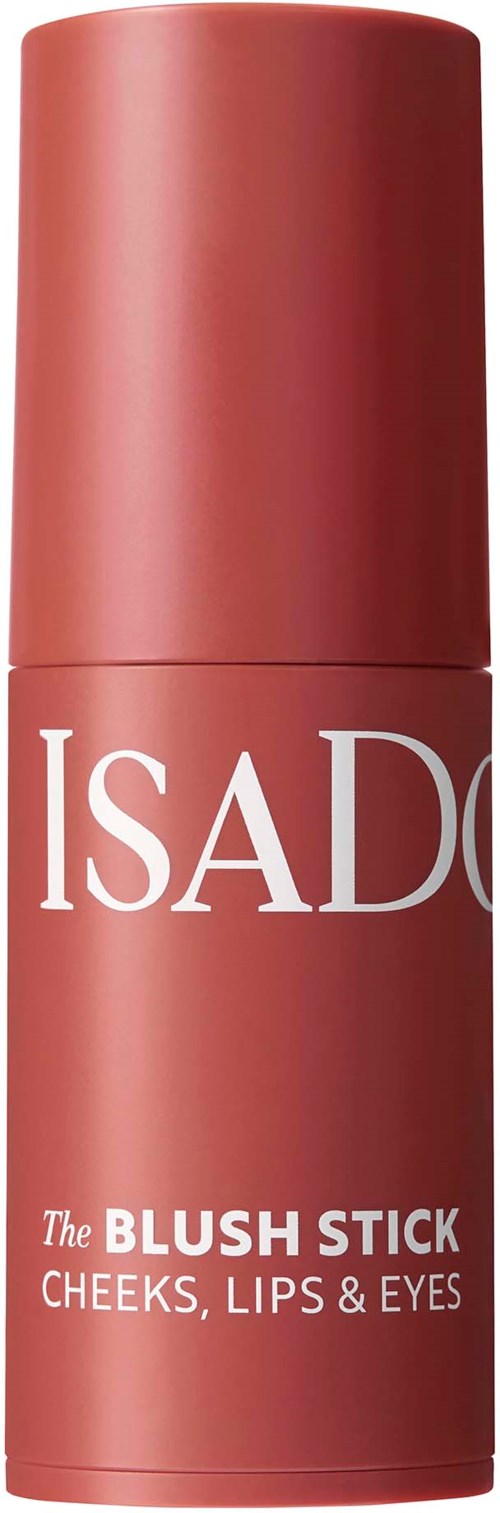 Ein roter Lippenstiftstift mit dem Label Isadora und den Worten Blush Stick für Wangen, Lippen und Augen.
