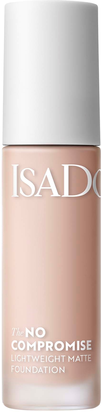 En flaska med ISAD Fourfold No compromise lätt matt foundation.