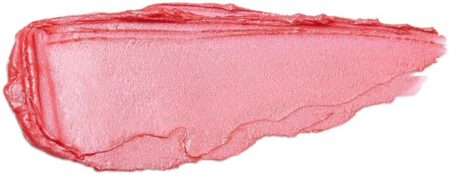 Ein Streifen rosa Lippenstift oder Farbe mit spitzer Form und strukturierter Kante.