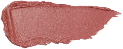 Ein Streifen rosa Lippenstift oder Make-up mit glatter, cremiger Textur und ungleichmäßigen Rändern.