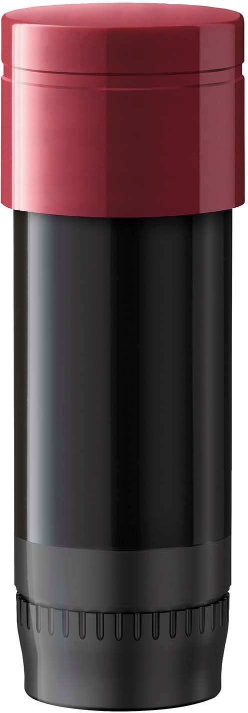 Ein schwarzer Thermos mit rotem Deckel, steht aufrecht mit schlichtem Design.