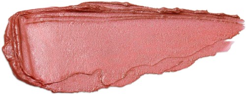 Rosa Lippenstiftspur mit gebogener Form auf schwarzem Hintergrund.