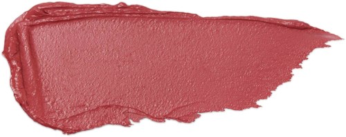 Ein Streifen rosa Lippenstift oder Lipgloss mit spitzem, ungleichmäßigem Ende.