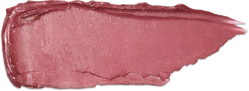 Ein Pinselstrich rosa Lippenstift auf schwarzem Hintergrund.