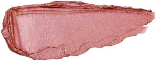 Ein Streifen rosa Make-up oder Lippenstift auf schwarzem Hintergrund.