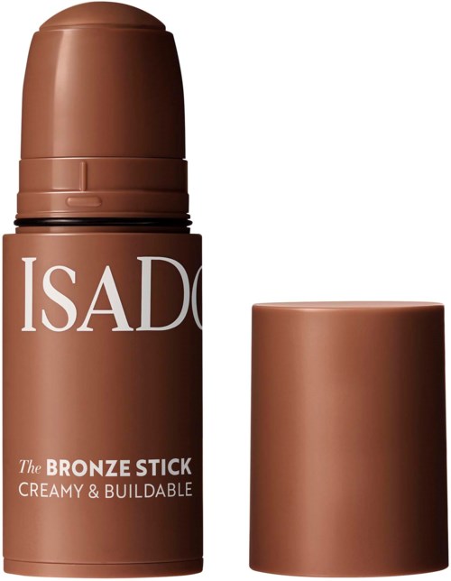 A brown deodorant stick labeled 'ISAD' with a separate cap.