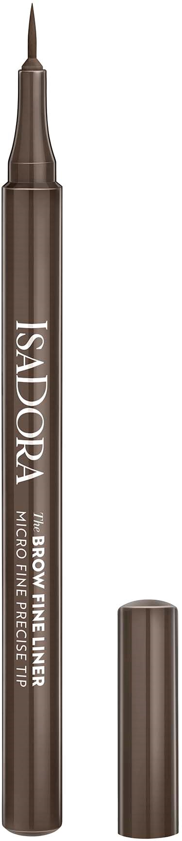 Ruskea kajalipunique, jossa ohut kärki, merkinnällä "ISADORA MICRO FINE PENCIL FF."