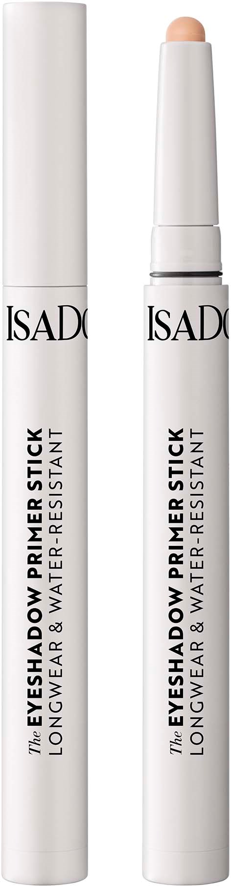 Twee witte lippenstiftpotloodjes, waarvan één open met een beige punt, met zwarte tekst op de verpakking.