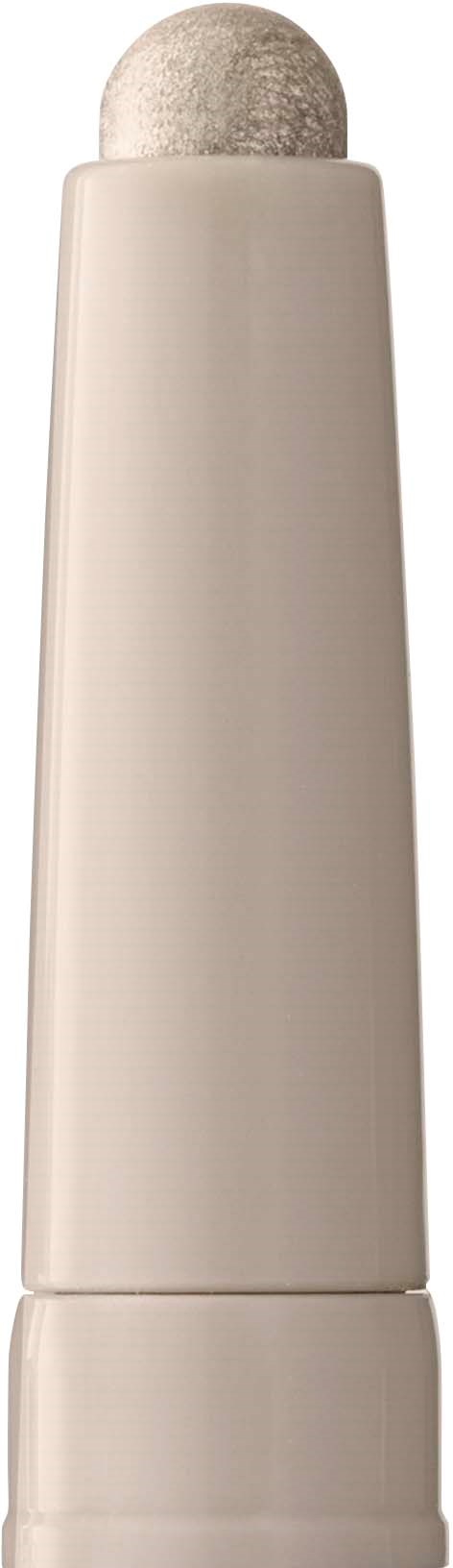 A beige virtual reality controller with a round top and a long handle.