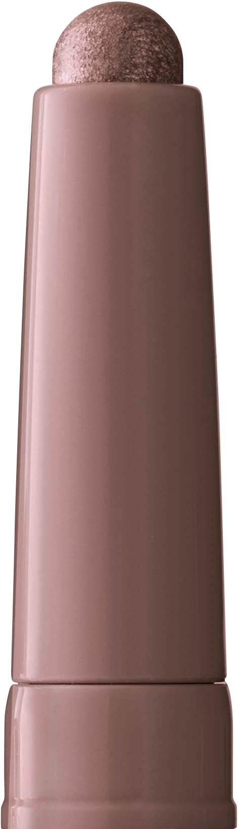 Ein rosa Metall-Make-up-Stick mit runder Spitze, stehend.