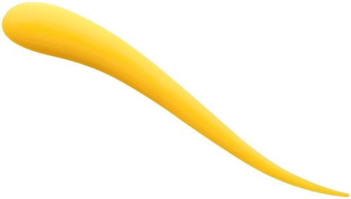 A long, yellow, curved vegetable, possibly a yellow zucchini or squash.