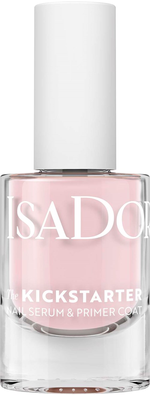Een roze nagellakfles met witte dop, label 'SADO' en 'Kickstarter'.