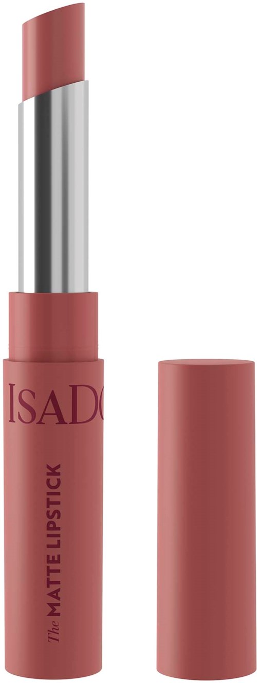 Een roze lippenstift zonder deksel, met de punt van de lippenstift zichtbaar.