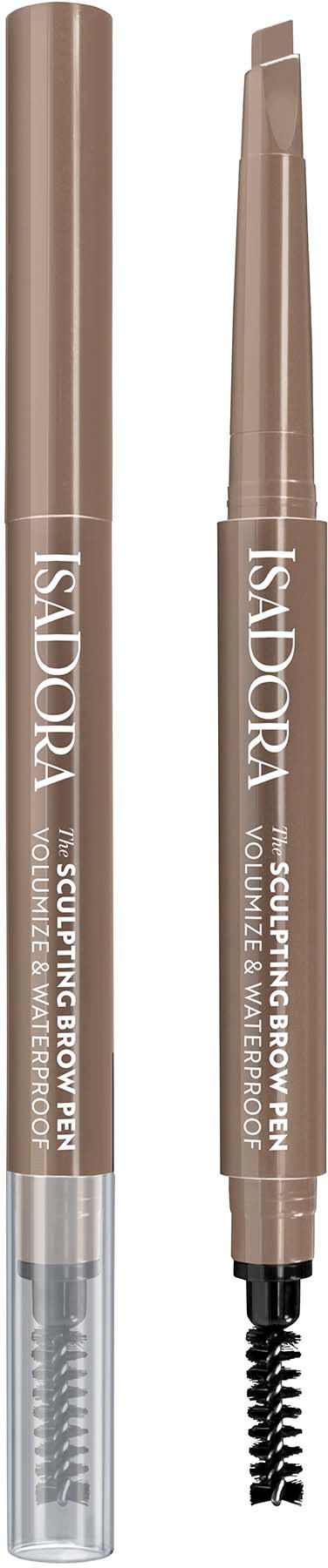 En beige ögonbrynspenna med vridbar design och en spoolie-borste på ena sidan.