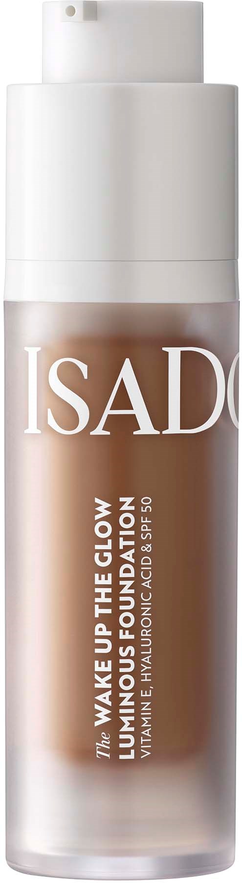 Eine Flasche IsaDora Foundation namens 'Wake Up The Glow' für strahlende Haut und Vitamin C.