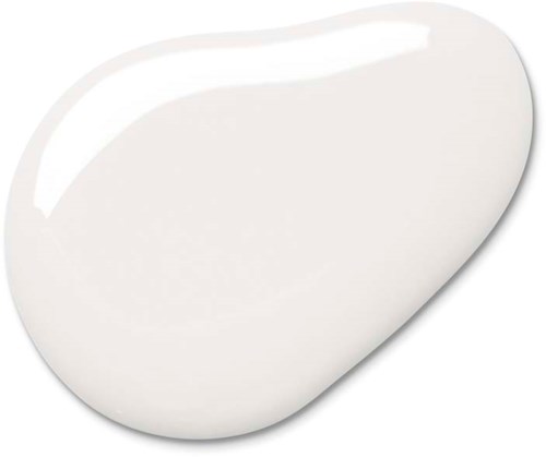 A white, smooth, oval-shaped object with a shiny surface.