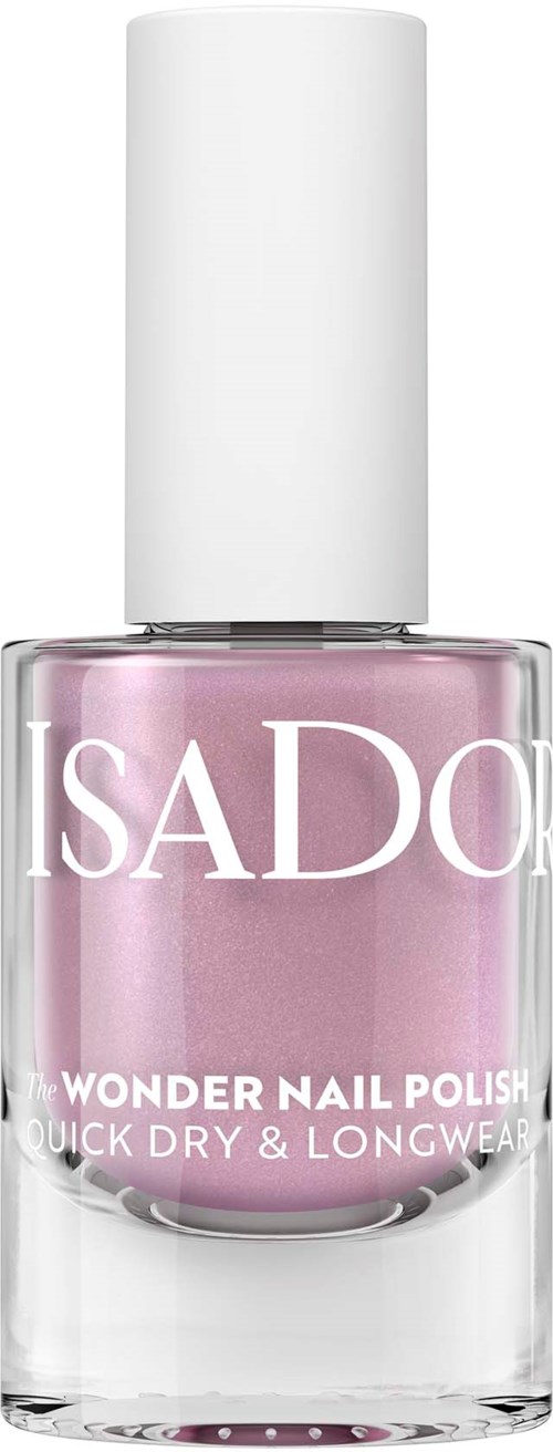 A bottle of pink nail polish with a white cap, labeled 'SADO Wonder Nail Polish'.