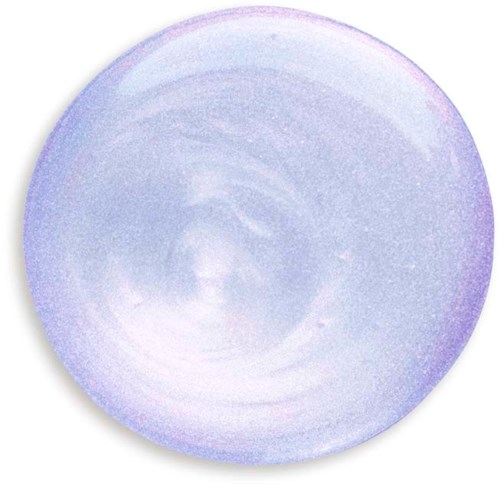 A round, shiny, pastel-colored object with a smooth surface and subtle swirls. No clear markings or features visible.
