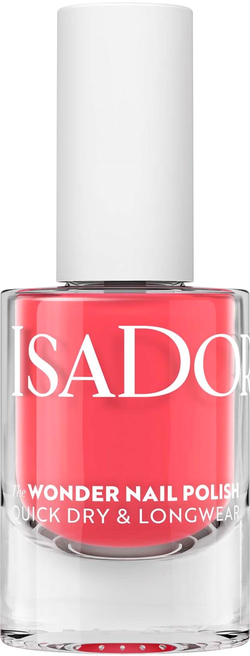 A nail polish bottle labeled 'SADO Wonder Nail Polish' in pink color with a white cap.