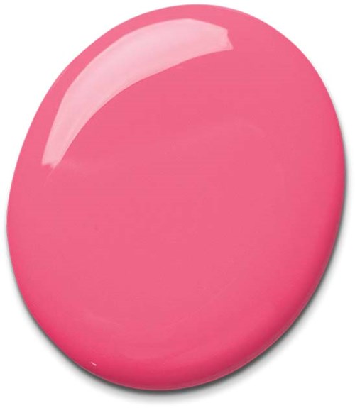 A shiny, pink oval object with a reflection at the top left.