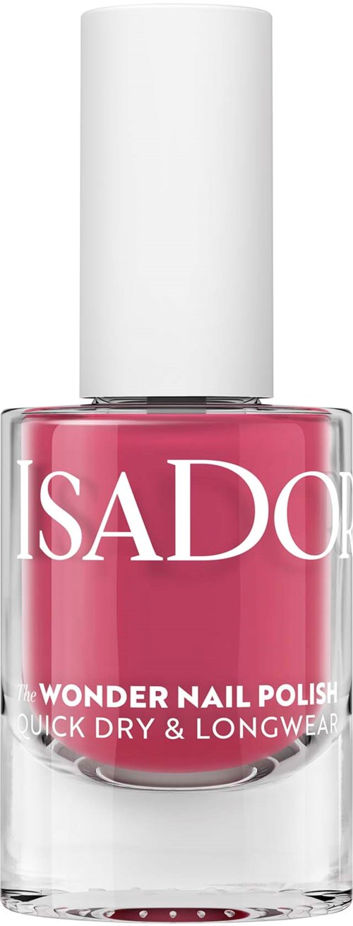 A bottle of pink nail polish labeled 'SADO WONDER NAIL POLISH' with a white cap.