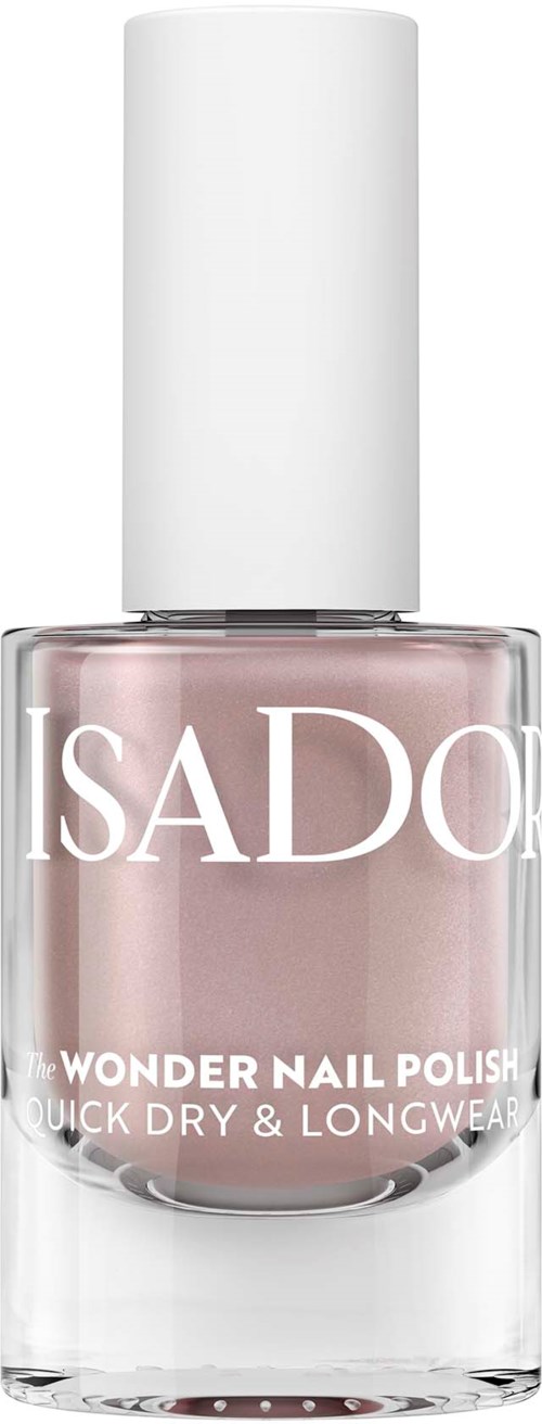 A bottle of SADO Wonder Nail Polish with a light pink color and white cap.
