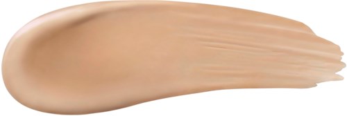 En beige sminkgrundfärg med en slät, krämig textur och ett penseldrag.