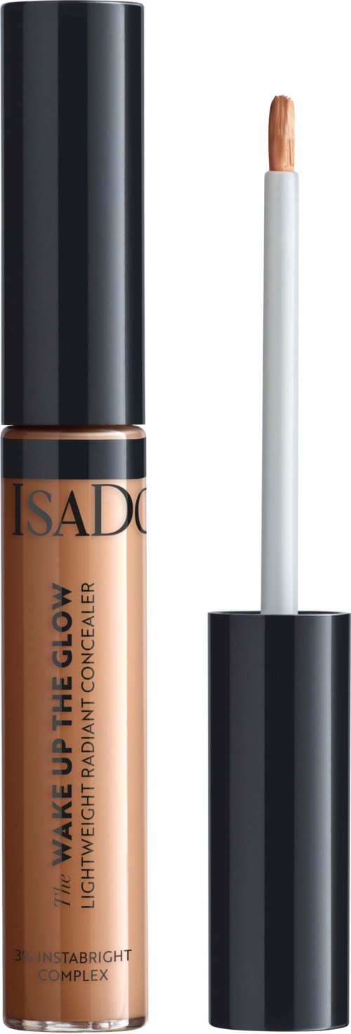 En tub med IsaDac Wake Up The Glow flytande highlighter med vit applikator.