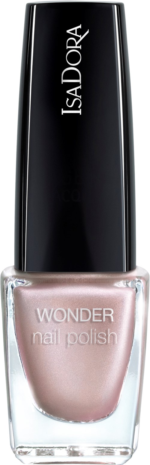 En flaska Isa Dora Wonder nagellack med svart lock och ljusrosa lack inuti.