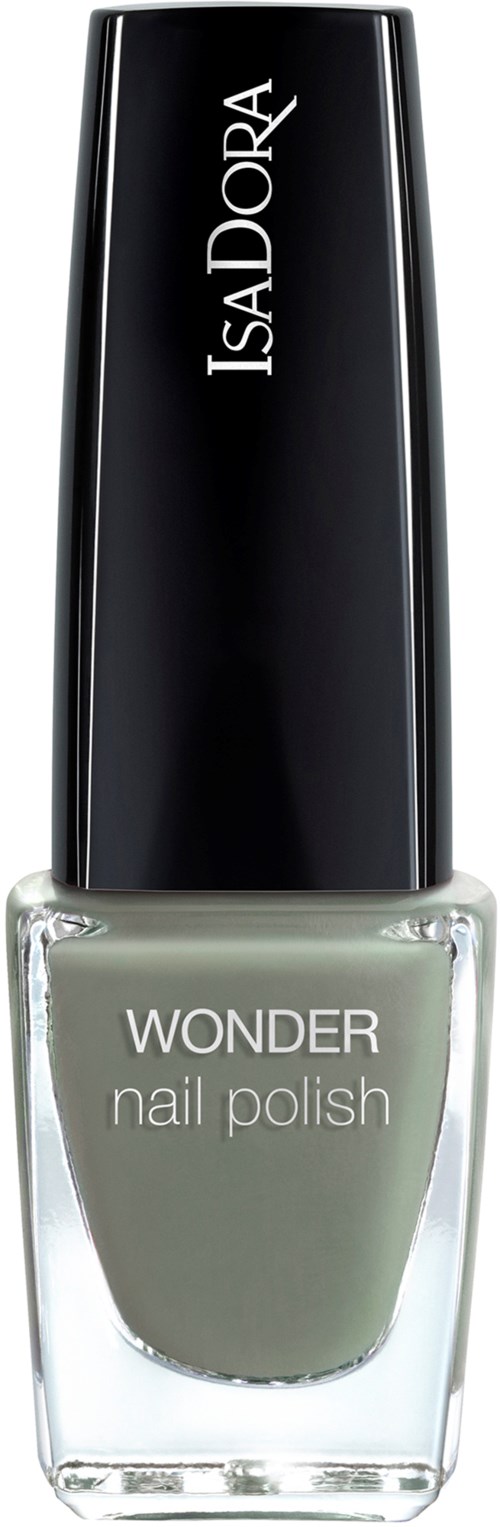 En flaska IsaDora Wonder nagellack i grå färg med svart lock.