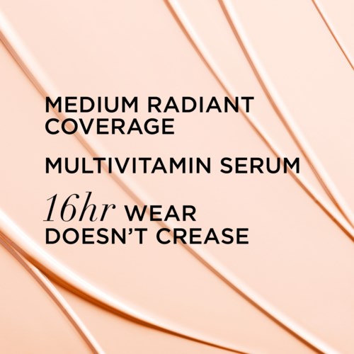 Text advert for a skincare product, highlighting sun protection, vitamin serum, and that it won't clog pores.
