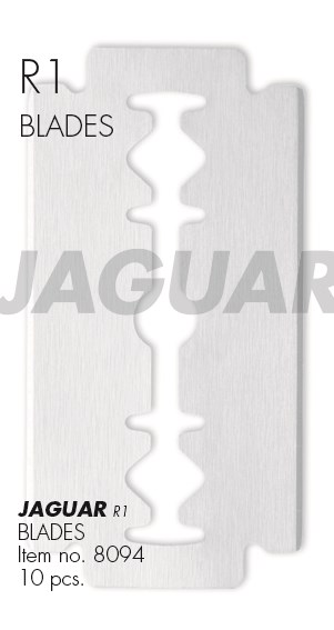 A set of 10 Jaguar R1 shaving blades in a white package with gray text.