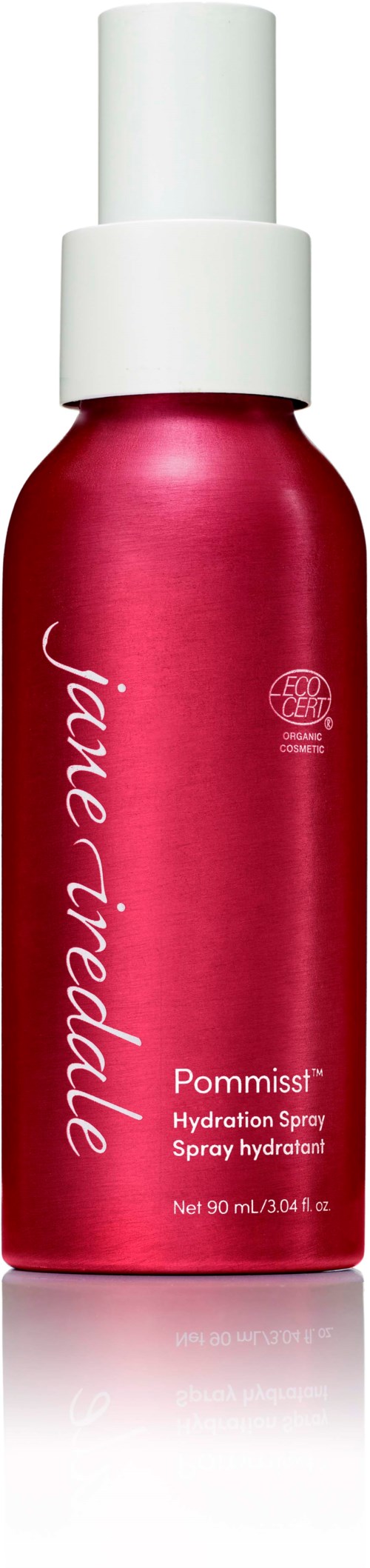 Pink spray bottle labeled 'J'adore J'adore' for hydration, with white cap. It is a beauty or skincare product.