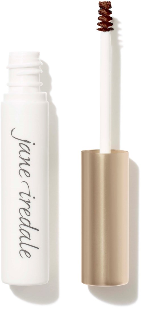 En vit tub med guldhölje och brun läppglansborste inuti. Tuben har namnet Jane Iredale skrivet vertikalt.