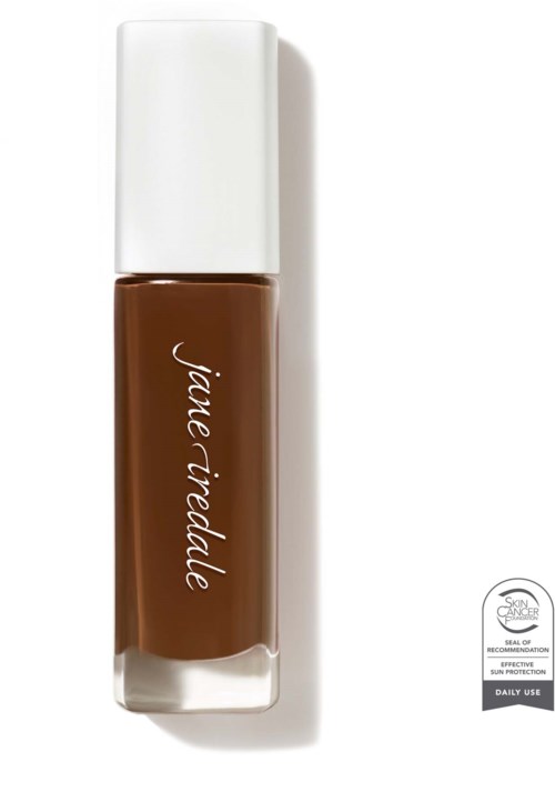 Brown liquid concealer in a clear tube with white cap, labeled 'jane iredell'.